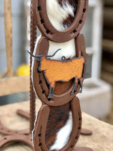 Load image into Gallery viewer, Cowhide Long Horn Paper Towel Holder