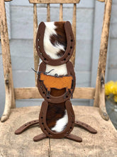 Load image into Gallery viewer, Cowhide Long Horn Paper Towel Holder