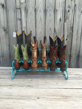 Load image into Gallery viewer, Turquoise Horseshoe Boot Rack- 6 Pairs of Boots
