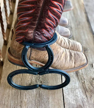Load image into Gallery viewer, Black Horseshoe Boot Rack