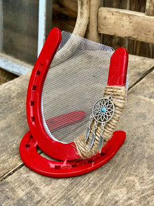 Red Horseshoe Earring Holder