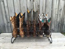 Load image into Gallery viewer, Natural Horseshoe Boot Rack- 6 Pairs of Boots