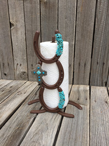 Turquoise Cross Paper Towel Holder