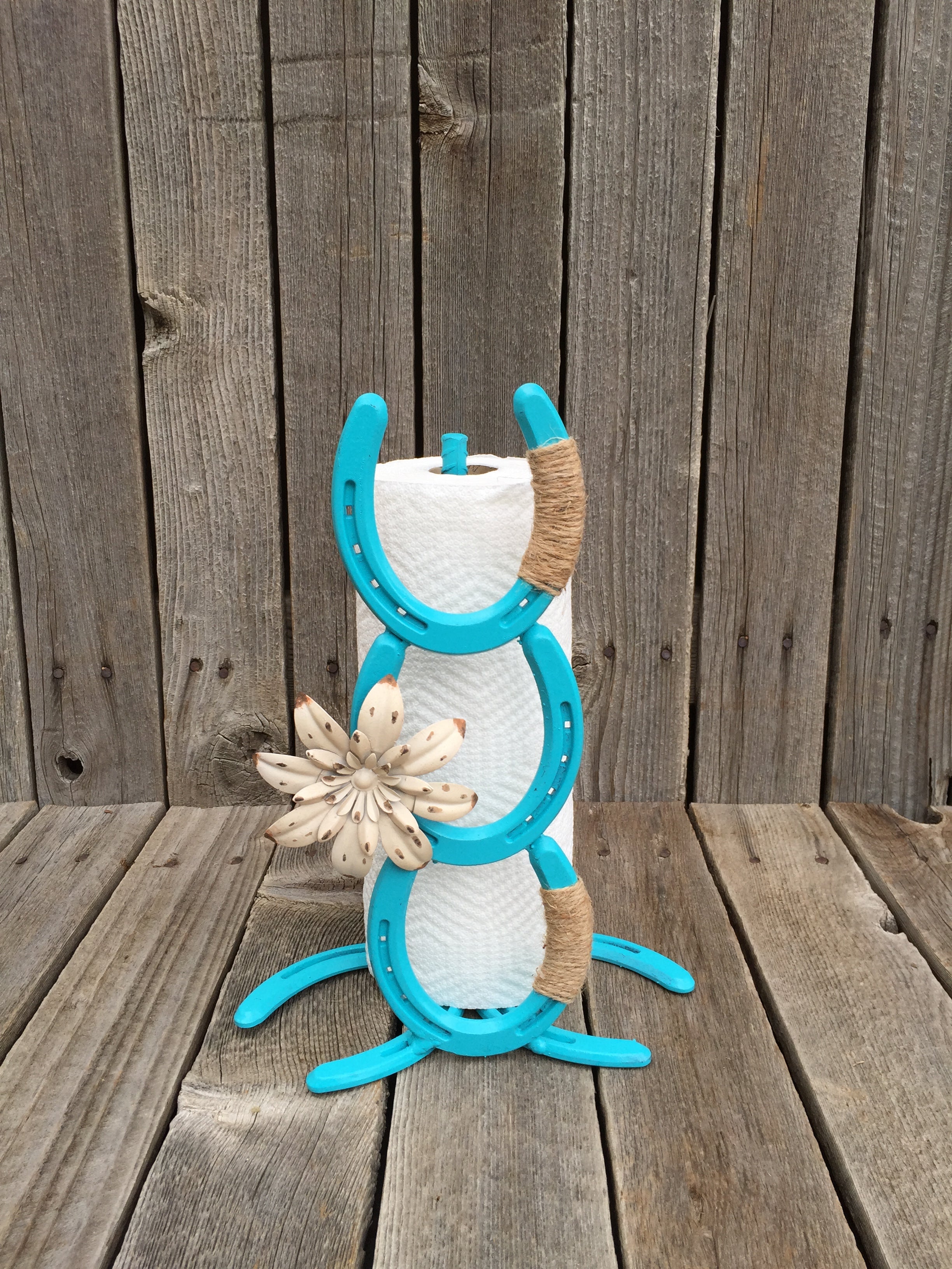 Turquoise Paper Towel Holder – Lucky Shoe Creations