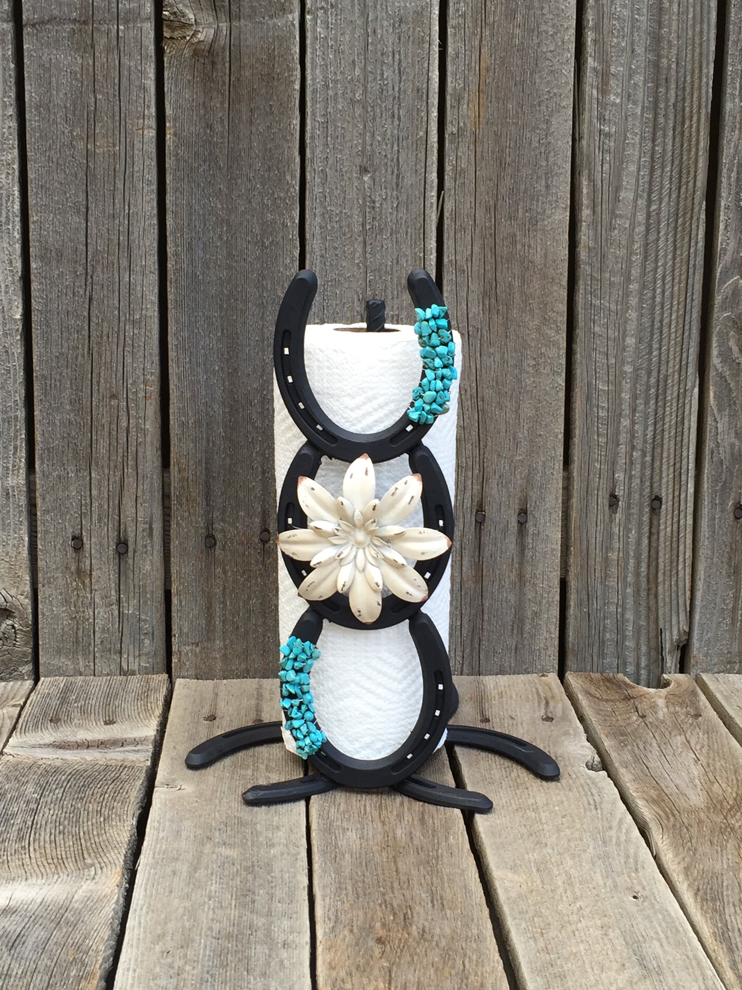 Turquoise Paper Towel Holder – Lucky Shoe Creations